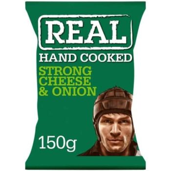 Real Handcooked Strong Cheese & Onion Potato Crisps (150g)