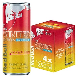Red Bull Energy Drink Sugar Free Fuji Apple & Ginger (4 x 250ml)