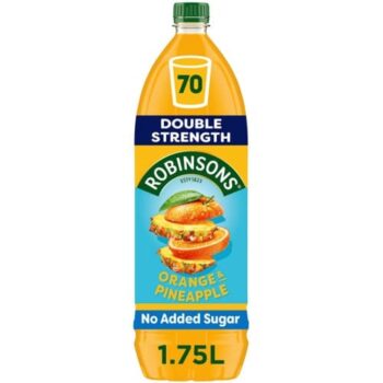 Robinsons Double Strength Orange & Pineapple No Added Sugar Fruit Squash 1.75 L Concentrate (1.75 Litre)