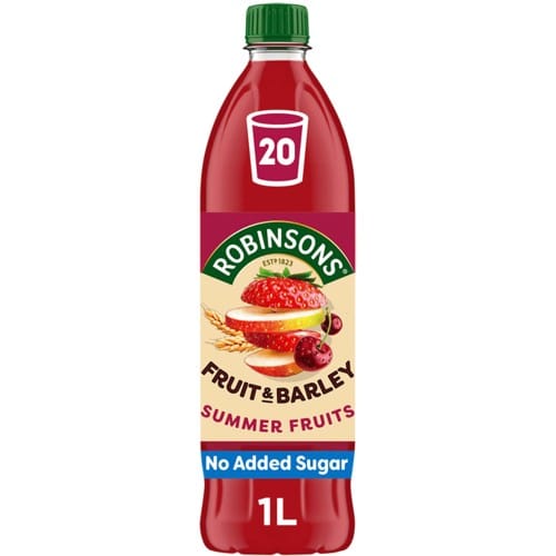 Robinsons Fruit & Barley Summer Fruits Squash No Added Sugar (1 Litre)