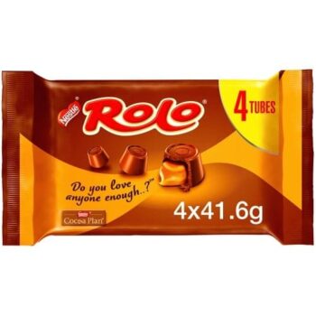 Rolo Milk Chocolate & Caramel Multipack Bars (4 x 41.6g)