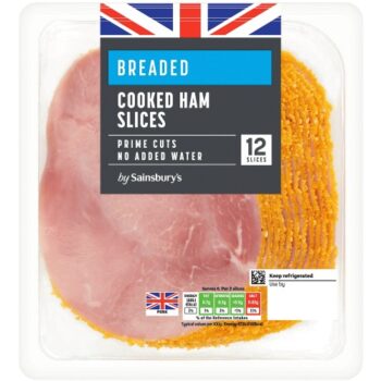 Sainsbury's 12 Breaded Cooked Ham Slices (240g)