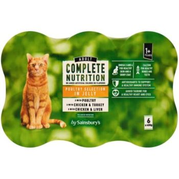 Sainsbury's Adult Complete Nutrition Meat Selection in Jelly Cat Food 1+ Years (6 x 400g)