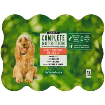 Sainsbury's Adult Dog Food Complete Nutrition Meaty Selection In Jelly (12 x 400g)