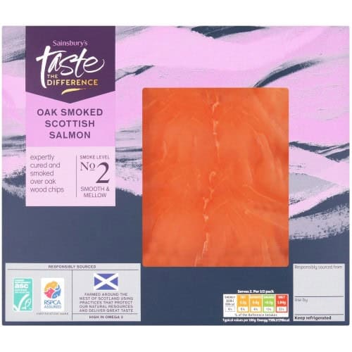 Sainsbury's ASC Oak Smoked Scottish Salmon Taste the Difference (Ready to eat) (100g)