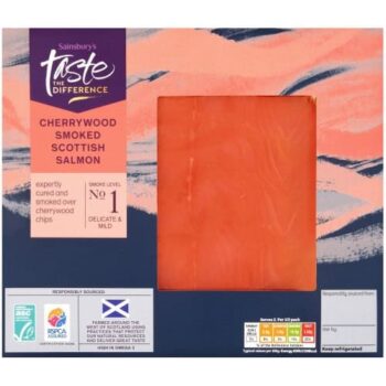 Sainsburys ASC Scottish Cherry Wood Smoked Salmon Taste the Difference (Ready To Eat) (100g)