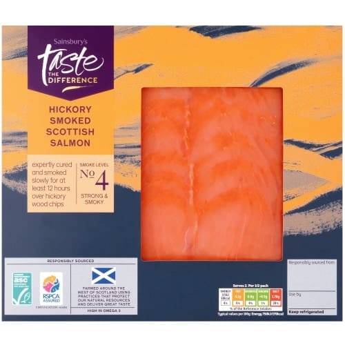 Sainsburys ASC Scottish Hickory Wood Smoked Salmon Taste the Difference (Ready To Eat) (100g)