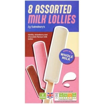 Sainsbury's Assorted Milk Lollies (8 x 35ml)