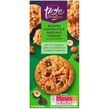 Sainsbury's Belgian Chocolate & Hazelnut Cookies Taste the Difference (200g)