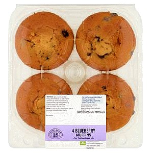 Sainsbury's Blueberry Muffins (4)