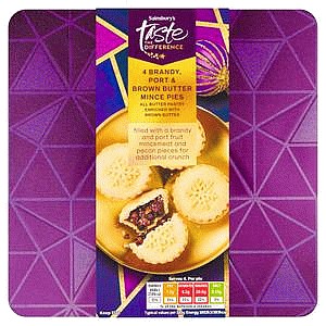 Sainsbury's Brandy Port & Brown Butter Mince Pies Taste the Difference (4 x 220g)