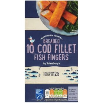 Sainsbury's Breaded Cod Fillet Fish Fingers (10 x 300g)