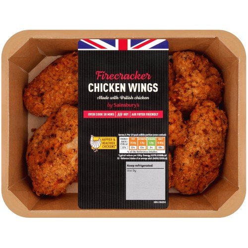 Sainsbury's Breaded Firecracker British Fresh Chicken Wings (500g)