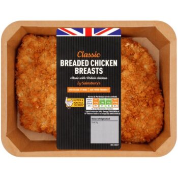 Sainsbury's Breaded Fresh British Chicken Breast Fillets (2 x 350g)