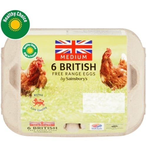 Sainsbury's British Free Range Eggs Medium (6)