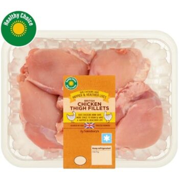 Sainsbury's British Fresh Skinless & Boneless Chicken Thigh Fillets (640g)