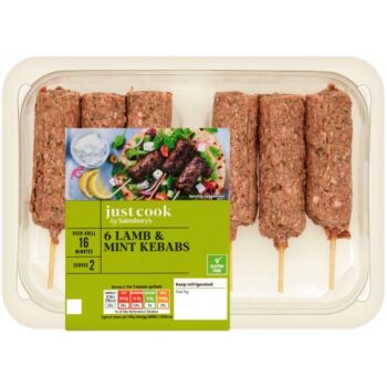 Sainsbury's British or New Zealand Lamb & Mint Kebabs (360g)
