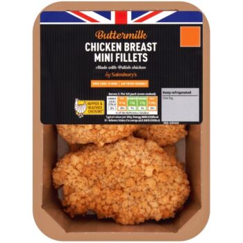Sainsbury's Buttermilk British Chicken Mini Fillets (305g)