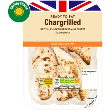 Sainsbury's Chargrilled Cooked British Chicken Breast Mini Fillets (170g)
