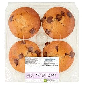 Sainsbury's Chocolate Chip Muffins (4)