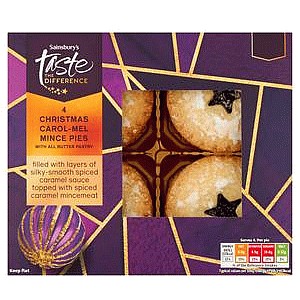 Sainsbury's Christmas Carol Mel Mince Pies with All Butter Pastry Taste the Difference (4 x 230g)