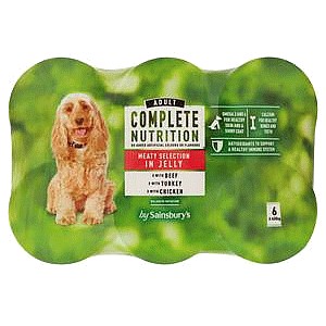 Sainsbury's Complete Nutrition Adult Dog Food Meat Selection in Jelly (6 x 400g)