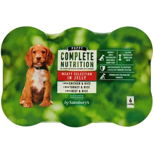 Sainsbury's Complete Nutrition Puppy Food Meat Selection in Jelly (6 x 400g)