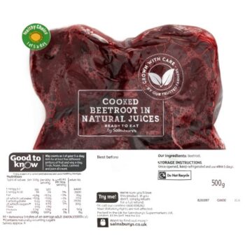 Sainsbury's Cooked Beetroot in Natural Juices (500g)