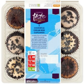 Sainsbury's Cookies & Cream Mini Cupcakes Taste the Difference (9 x 214g)