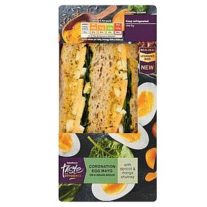 Sainsbury's Coronation Egg Mayo on 8 Grain Bread Sandwich Taste the Difference
