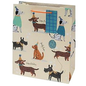 Sainsbury's Dogs Happy Birthday Large Present Gift Bag Birthday Celebration