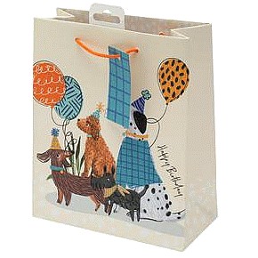 Sainsbury's Dogs Happy Birthday Medium Present Gift Bag Birthday Celebration