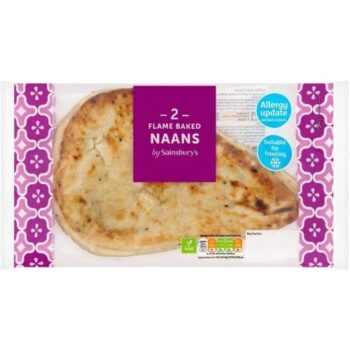 Sainsbury's Flamebaked Plain Naans (2 x 260g)