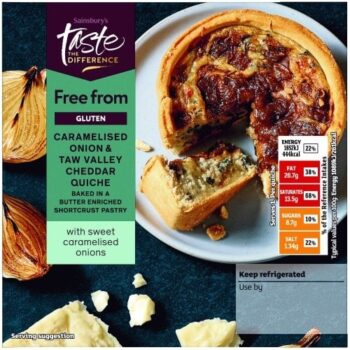 Sainsbury's Free From Caramelised Onion & Taw Valley Cheddar Quiche Taste the Difference (170g)