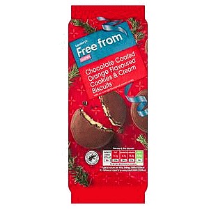 Sainsbury's Free From Chocolate Coated Orange Flavoured Cookies & Cream Biscuits (192g)