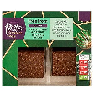 Sainsbury's Free From Chocolate & Orange Brownie Slices Taste the Difference (4 x 153g)