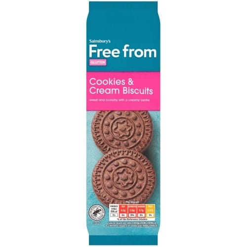Sainsbury's Free From Cookies & Cream Biscuits (160g)