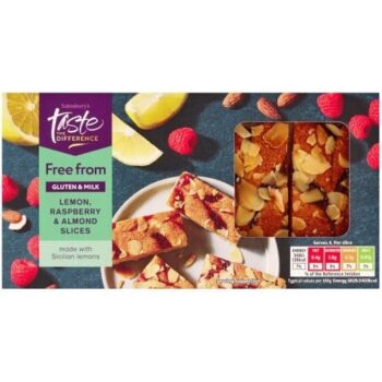 Sainsbury's Free From Sicilian Lemon & Raspberry Almond Slices Taste the Difference (4)