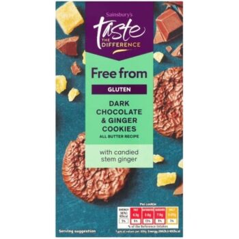 Sainsbury's Free From Stem Ginger & Dark Chocolate Cookies Taste the Difference (150g)
