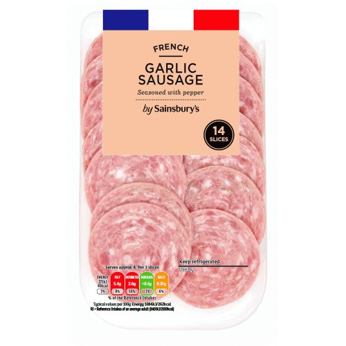 Sainsbury's French Garlic Sausage Slices (14 x 100g)
