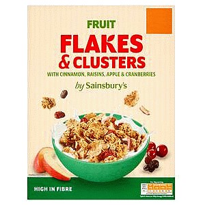 Sainsbury's Fruit Flakes & Clusters with Cinnamon Raisins Apple & Cranberries (500g)