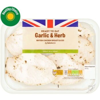 Sainsbury's Garlic & Herb Cooked British Chicken Breast Slices (180g)