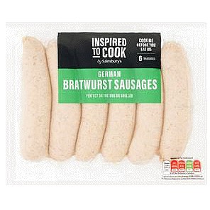 Sainsbury's German Bratwurst Sausages Inspired to Cook (6 x 540g)