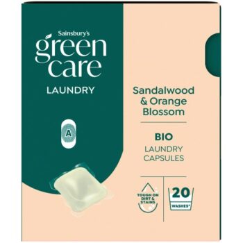 Sainsbury's Greencare Sandalwood Orange Blossom Bio Laundry Capsules 20 Washes