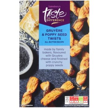 Sainsbury's Gruyere & Poppy Twists Taste the Difference (100g)