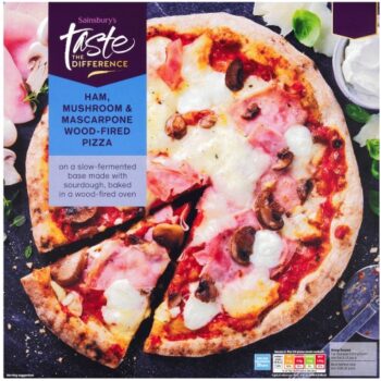 Sainsbury's Ham Mushroom & Mascarpone Wood Fired Pizza Taste the Difference (410g)
