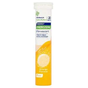 Sainsbury's Health Matters Energy Energising Effervescent Orange Flavour Tablets (20)
