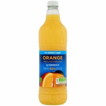 Sainsbury's High Juice Orange Squash No Added Sugar (1 Litre)