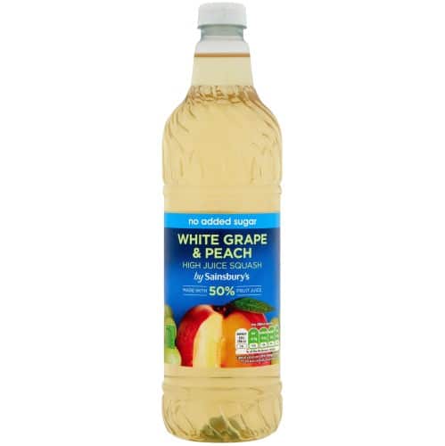 Sainsbury's High Juice Squash White Grape & Peach No added Sugar (1 Litre)