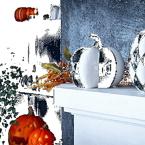 Sainsbury's Home Black & White Stripe Medium Pumpkin